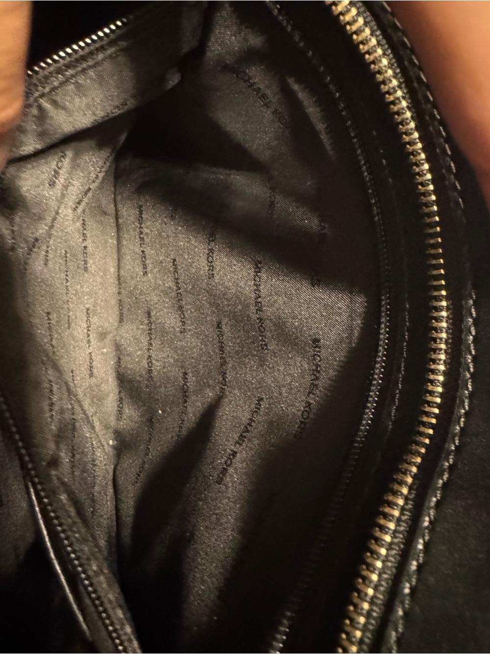 Michael Kors Black Pebbled Leather Tote with Gold Accents - Picture 6 of 8